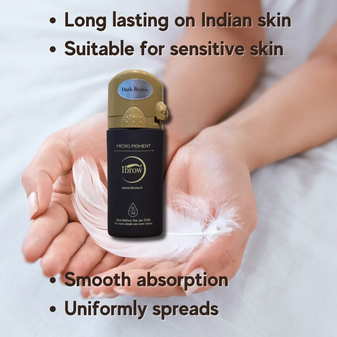 ibrow Permanent Makeup Microblading Semi Cream Ink for Eyebrows | Professional Use Only (Dark Brown, 10ml Bottle)