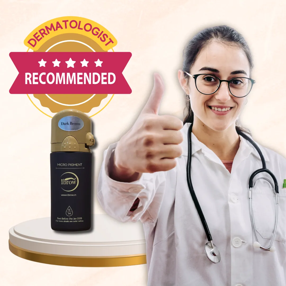 Recommended ibrow Permanent Makeup Microblading Semi Cream Ink for Eyebrows | Professional Use Only (Dark Brown, 10ml Bottle)