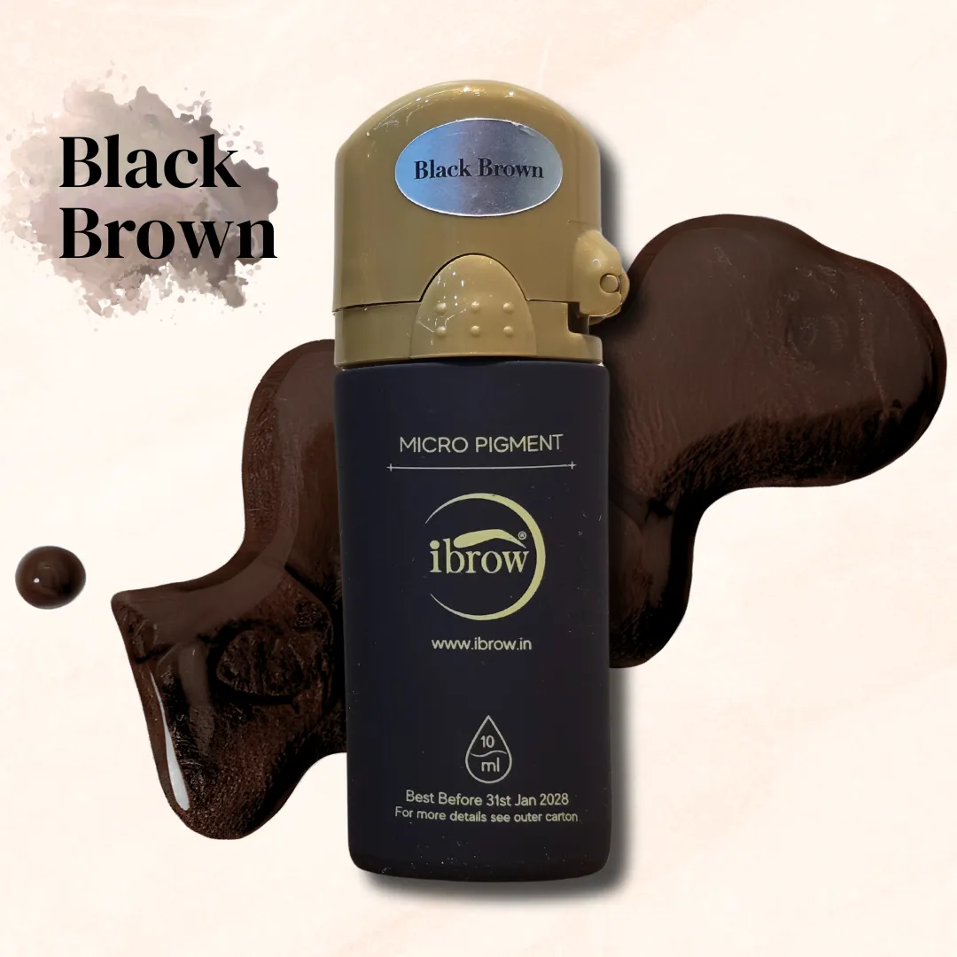 ibrow Semi-Cream PMU Pigment for Microblading and Nanoblading – Black Brown (10 ml)