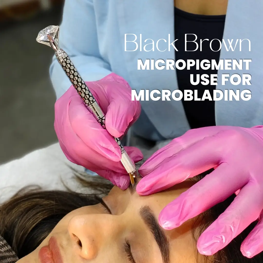 ibrow Permanent Makeup Microblading Semi Cream Ink for Eyebrows | Professional Use Only (Black Brown, 10ml Bottle)