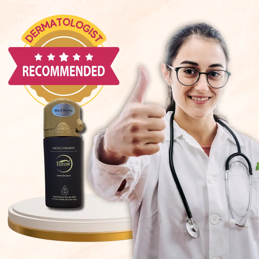 Recommended ibrow Permanent Makeup Microblading Semi Cream Ink for Eyebrows | Professional Use Only (Black Brown, 10ml Bottle)