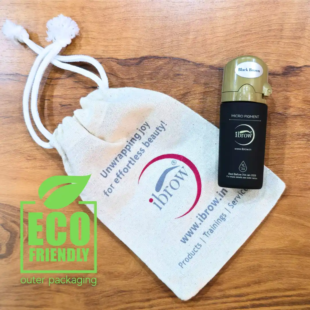 Eco Friendly ibrow Bag Permanent Makeup Microblading Semi Cream Ink for Eyebrows | Professional Use Only (Black Brown, 10ml Bottle)