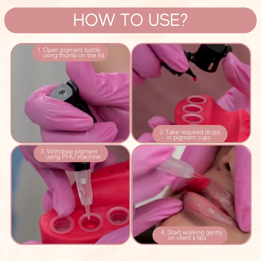 ibrow Liquid PMU Pigment for Lips – Peach Pink (5 ml) - Image 2