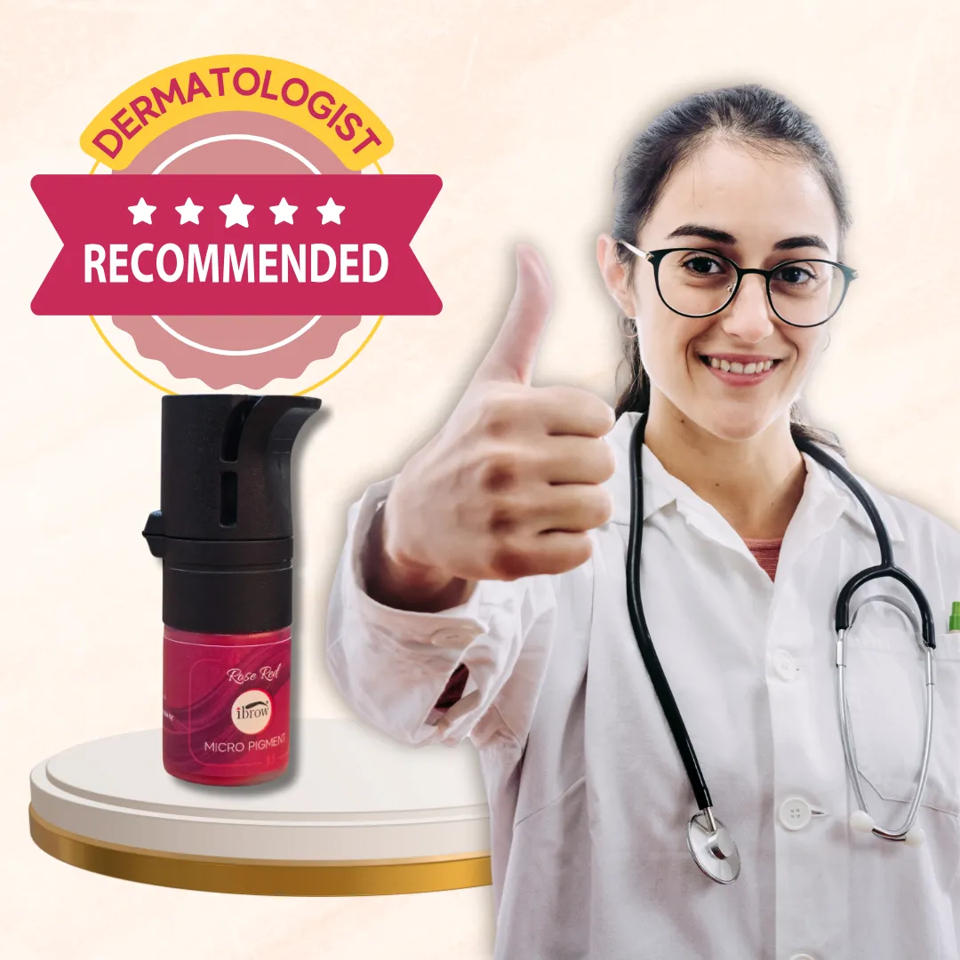 Recommended ibrow Permanent Makeup Rose Red Liquid Pigment for Lips - (5ml Bottle)