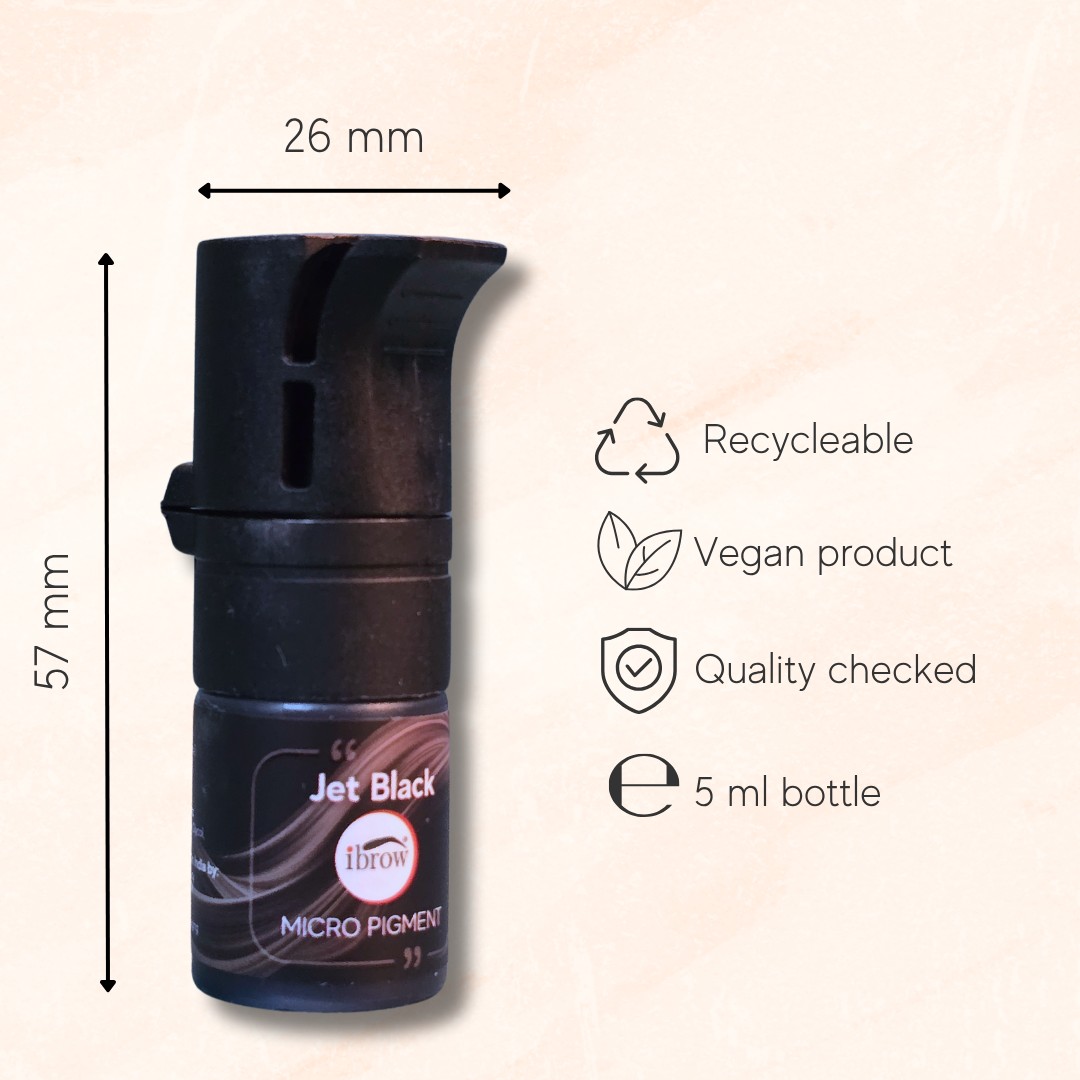 ibrow Liquid PMU Pigment for Eyeliners and Scalp – Jet Black (5 ml) - Image 2