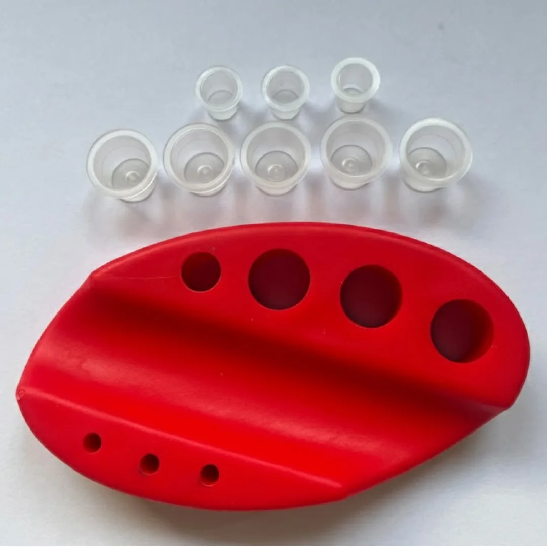 ibrow PMU Pigment Ink tray with Cup – Professional Tattoo Ink Holder for Precision and Cleanliness (Red)