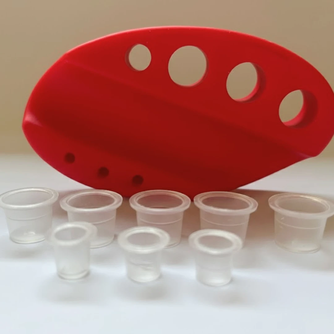 ibrow PMU Pigment Ink tray with Cup – Professional Tattoo Ink Holder for Precision and Cleanliness (Red) - Image 7