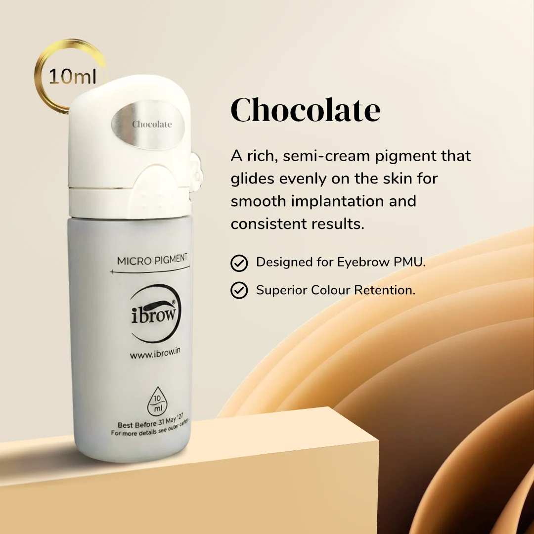 ibrow Chocolate Semi-Cream Premium Pigment for Microblading & Nanoblading – 10 ml