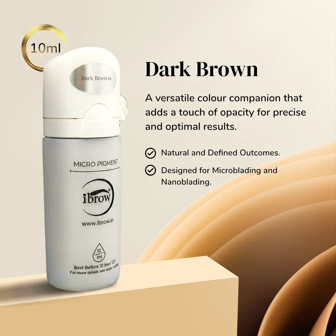 ibrow Dark Brown Semi-Cream Premium Pigment for Microblading & Nanoblading – 10 ml