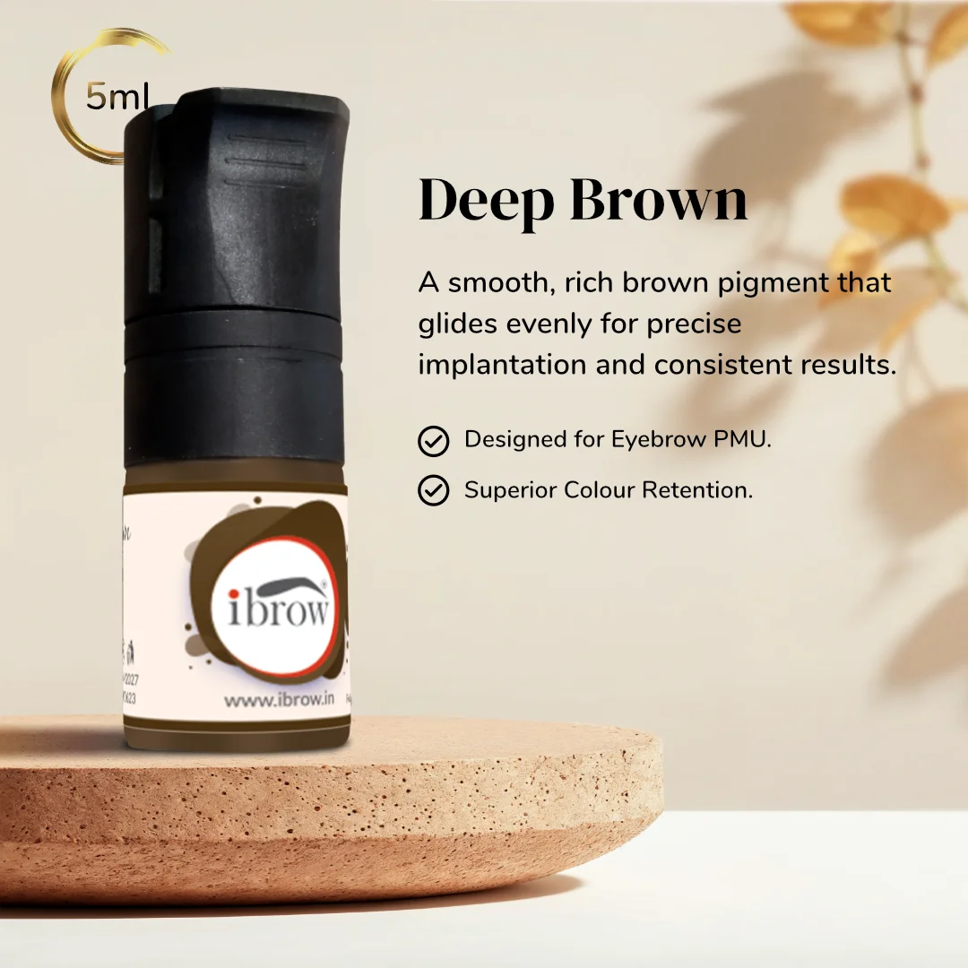 ibrow Deep Brown Premium Liquid Pigment for Eyebrow PMU – 5ml