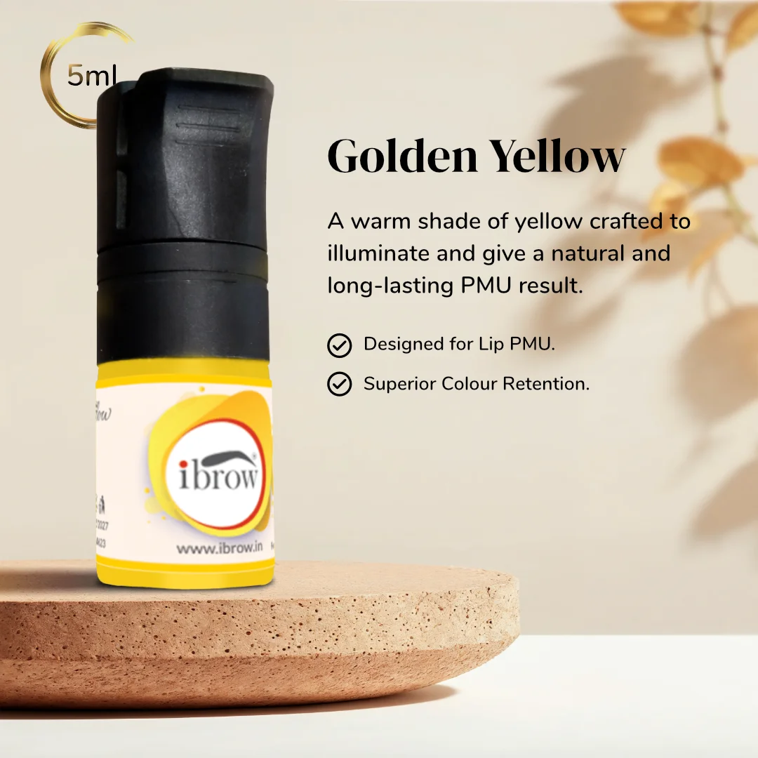 ibrow Golden Yellow Premium Liquid Pigment for Lip PMU – 5ml