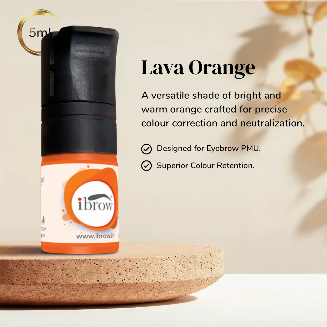 ibrow Lava Orange Premium Liquid Pigment for Eyebrow PMU – 5ml