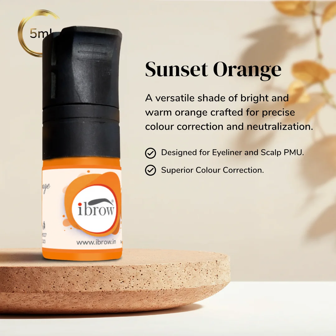 ibrow Sunset Orange Premium Liquid Pigment for Scalp and Eyeliner PMU – 5ml