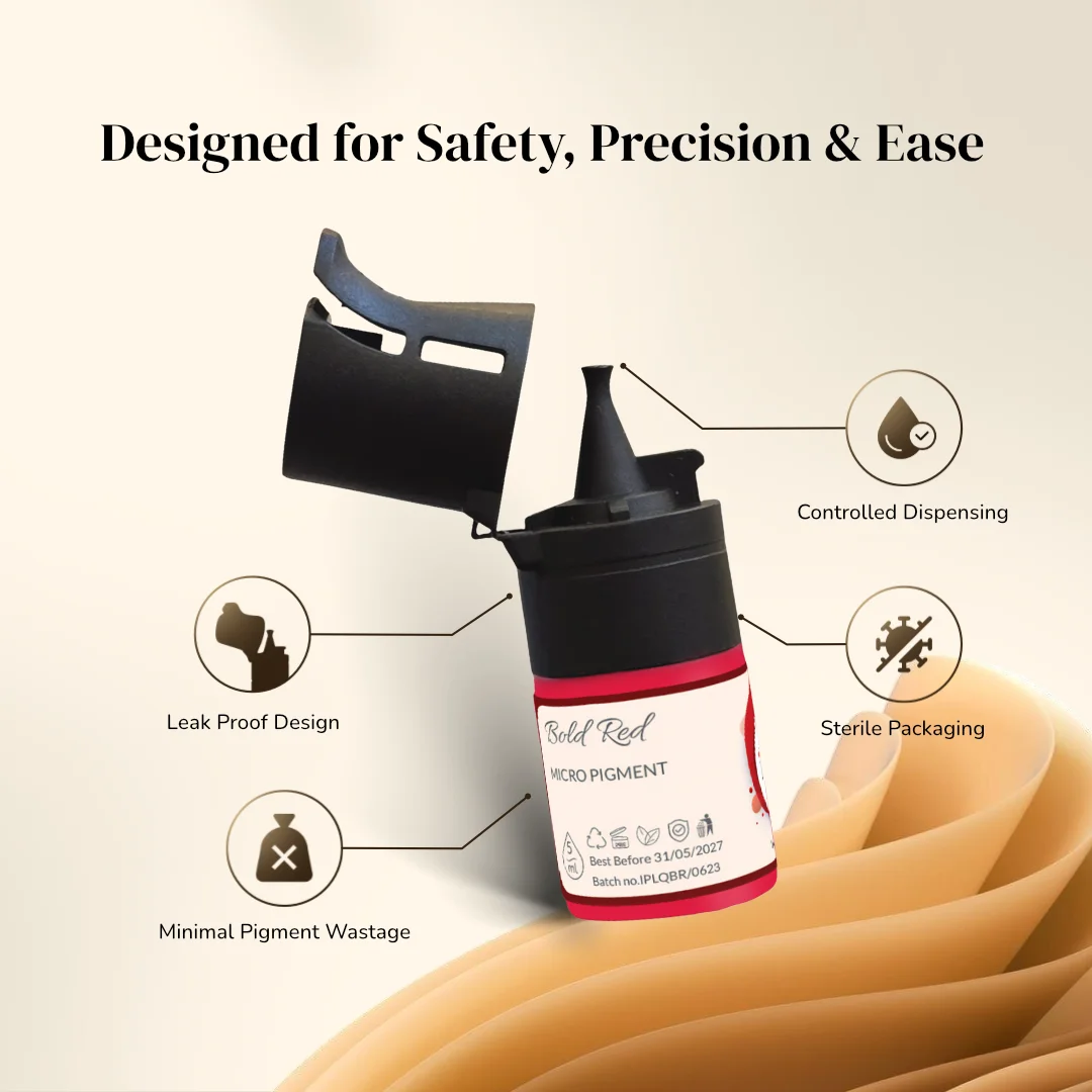 ibrow Bold Red Premium Liquid Pigment for Lip PMU – 5ml - Image 4