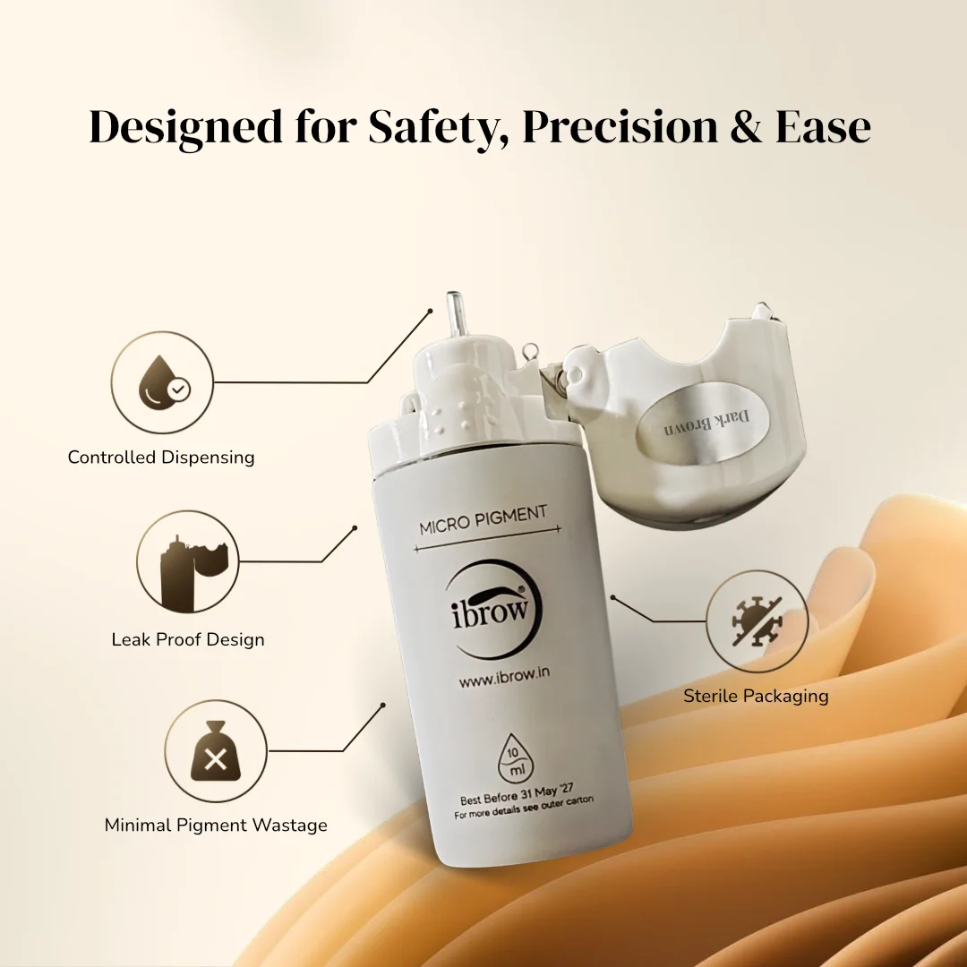 ibrow Dark Brown Semi-Cream Premium Pigment for Microblading & Nanoblading – 10 ml - Image 4