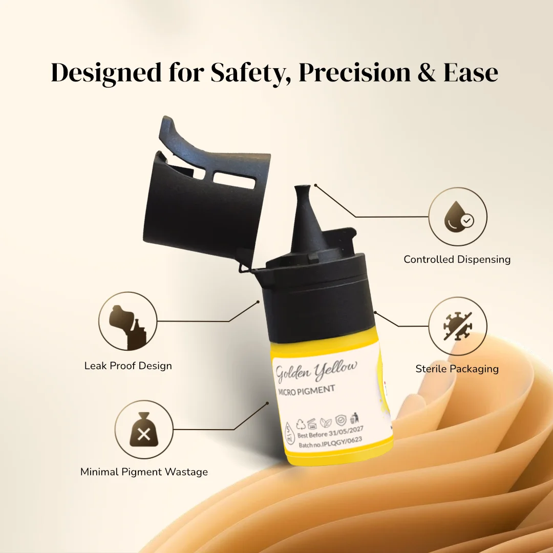 ibrow Golden Yellow Premium Liquid Pigment for Lip PMU – 5ml - Image 4