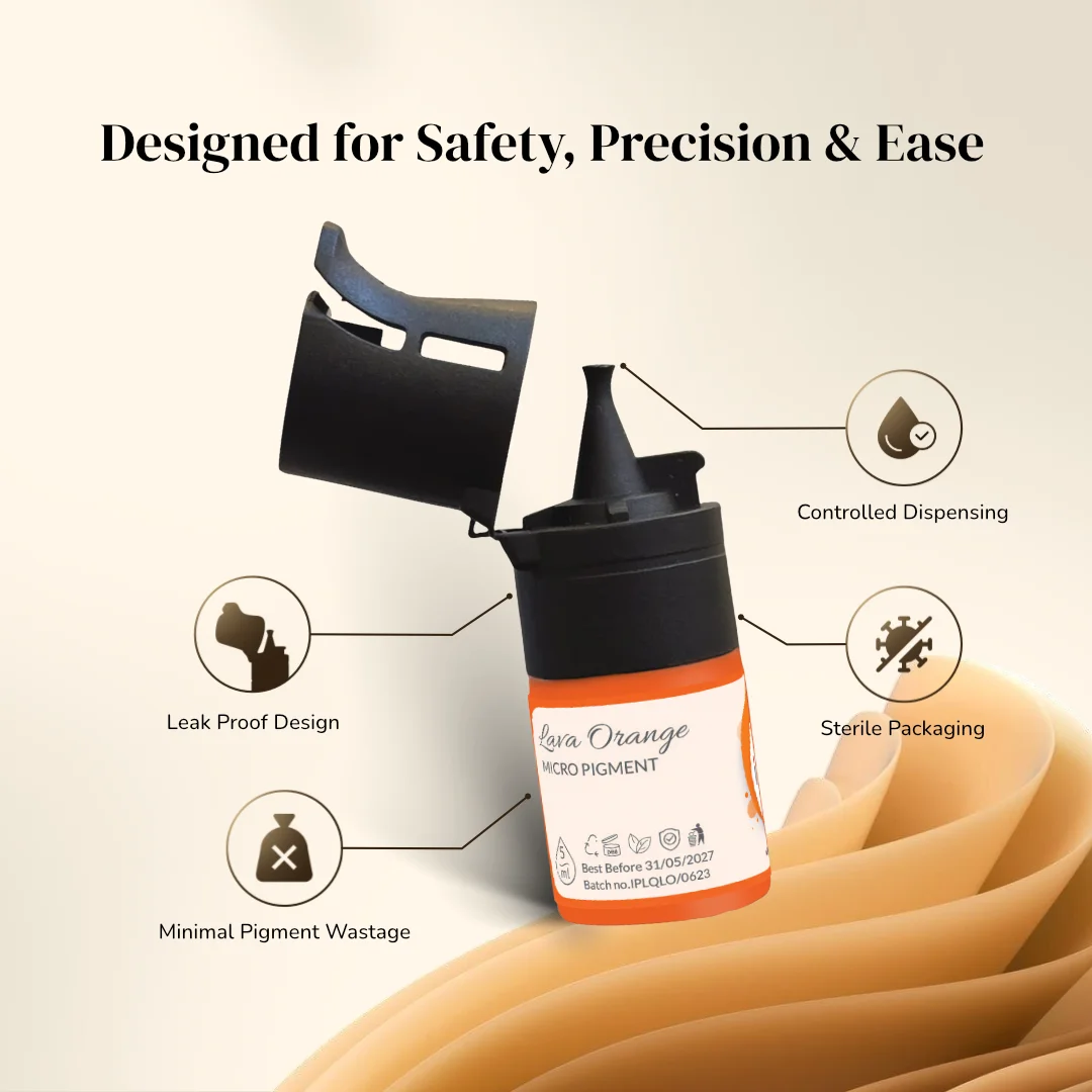 ibrow Lava Orange Premium Liquid Pigment for Eyebrow PMU – 5ml - Image 4