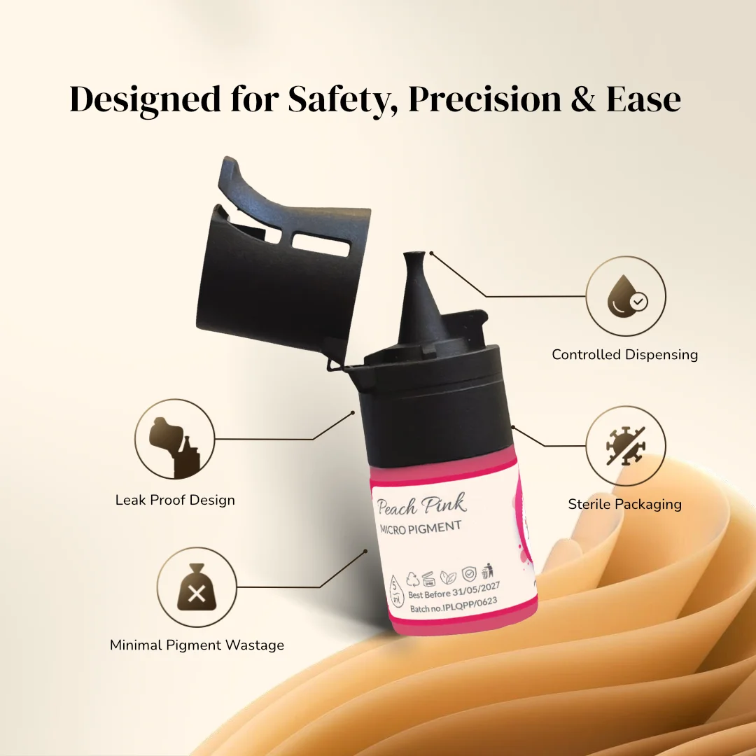 ibrow Peach Pink Premium Liquid Pigment for Lip PMU – 5ml - Image 5