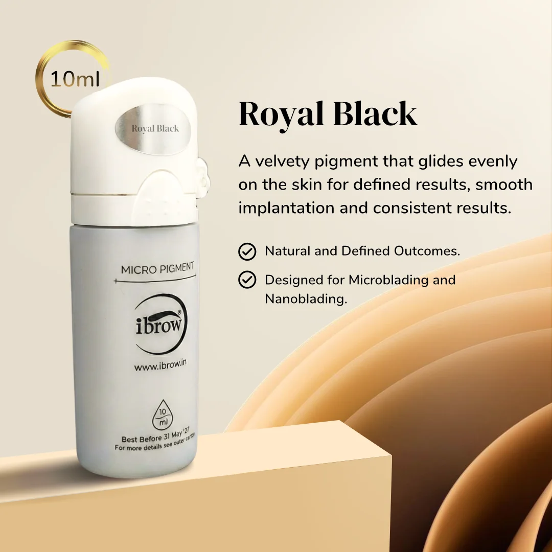 ibrow Royal Black Semi-Cream Premium Pigment for Microblading & Nanoblading – 10 ml
