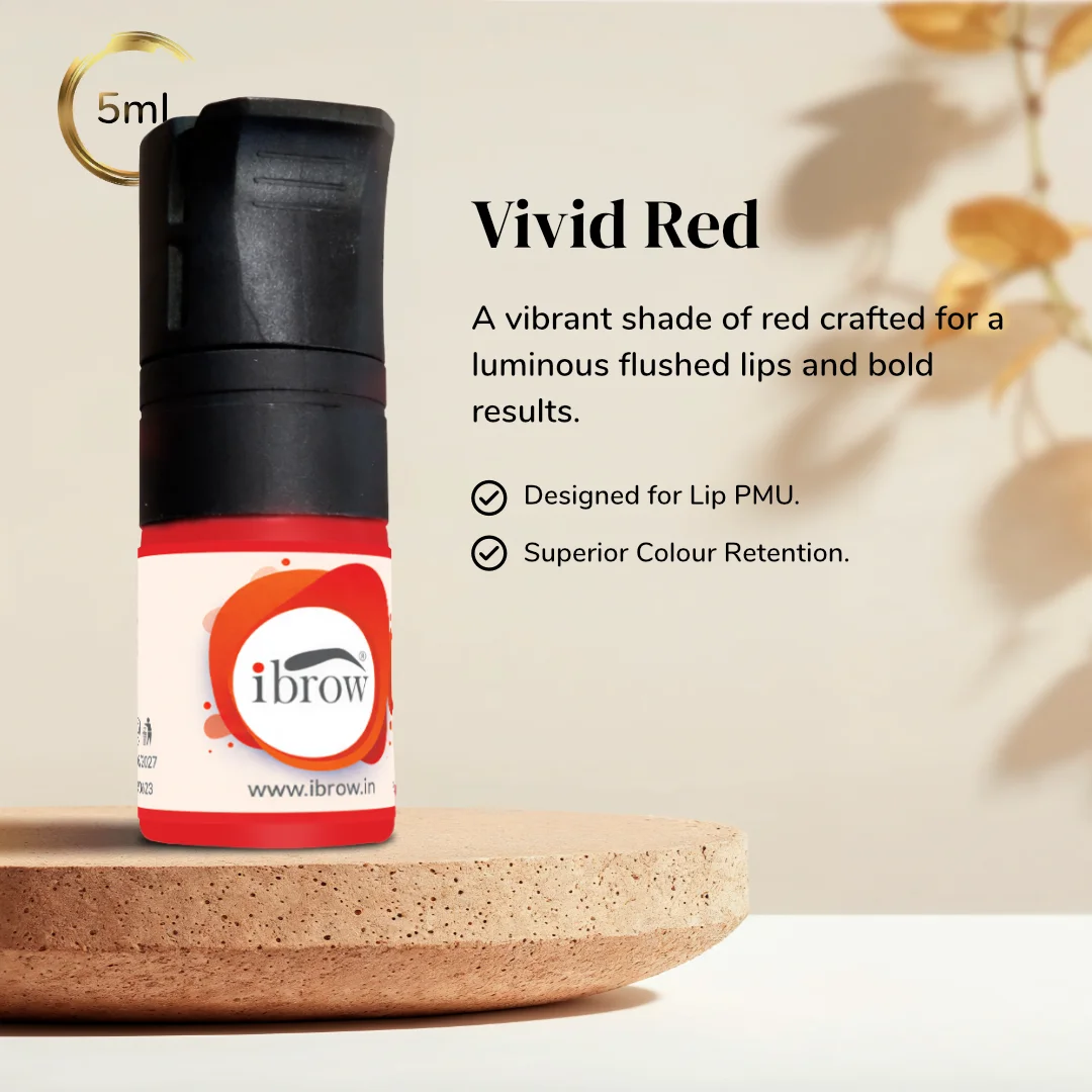 ibrow Vivid Red Premium Liquid Pigment for Lip PMU – 5ml